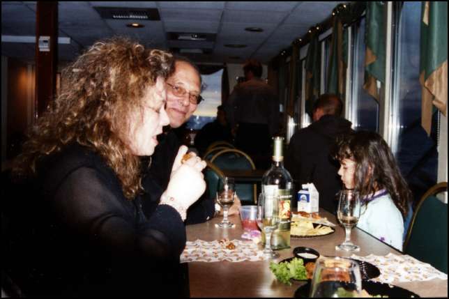 Enjoying some wine and munchies before dinner