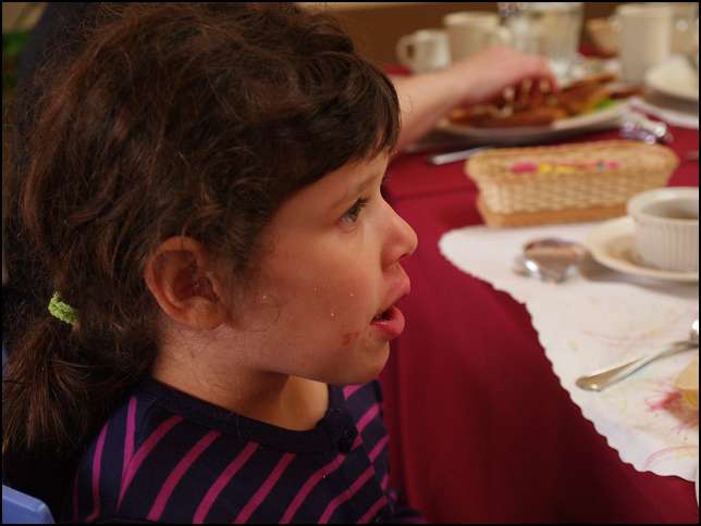 Sydney enjoying her lunch