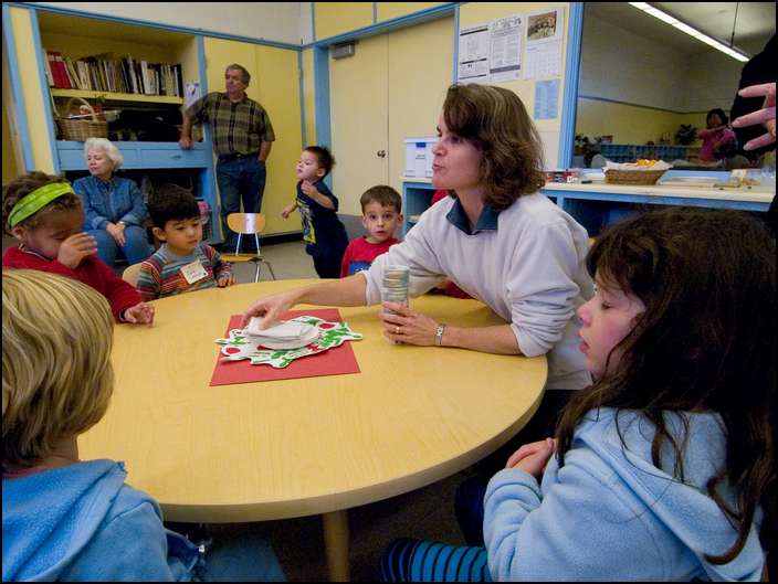 waiting at their snack tables 