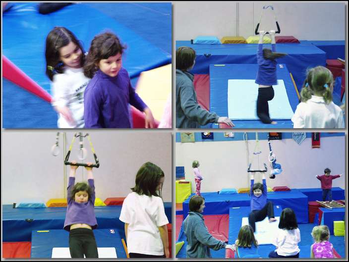 What a surprise -- Jessica is in the class -- swinging on the trappeze is the most fun