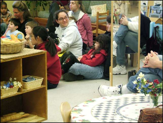 Christina is checking out the action in the back