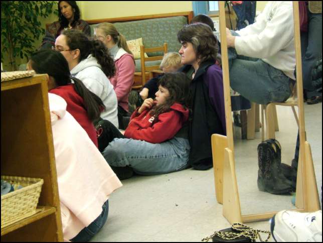 All are engrossed with the croccadile