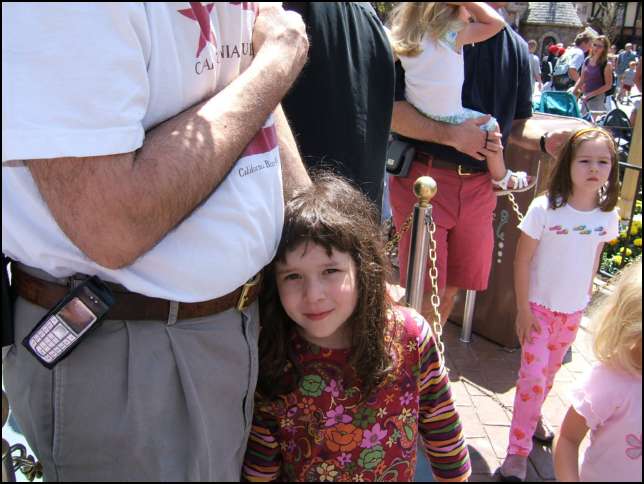 Waiting on line for the Dumbo ride