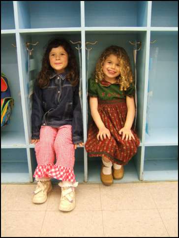 Posing in the cubbies