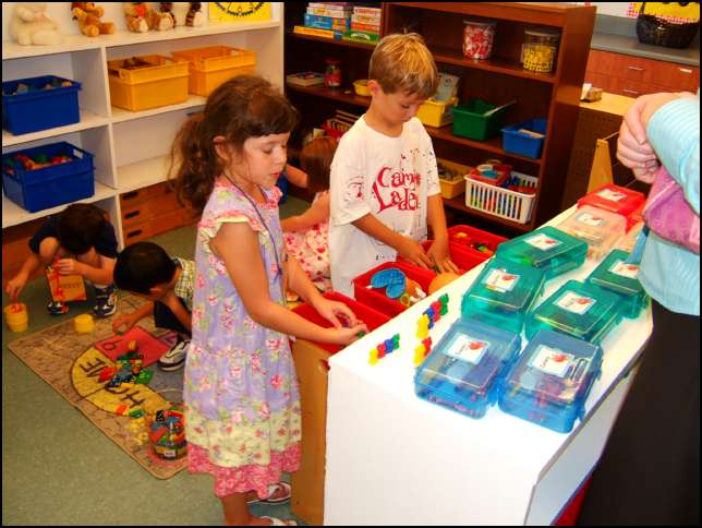 She organized them by color and animal