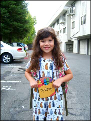She has her name tag on and is ready for Kindergarten