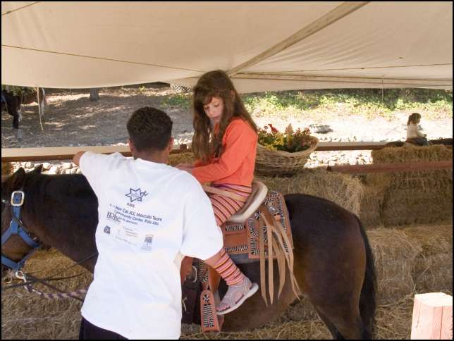 Getting saddled up for the pony ride