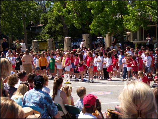 Third grade classes sing a special good bye song as they are off to La Entrada next year!